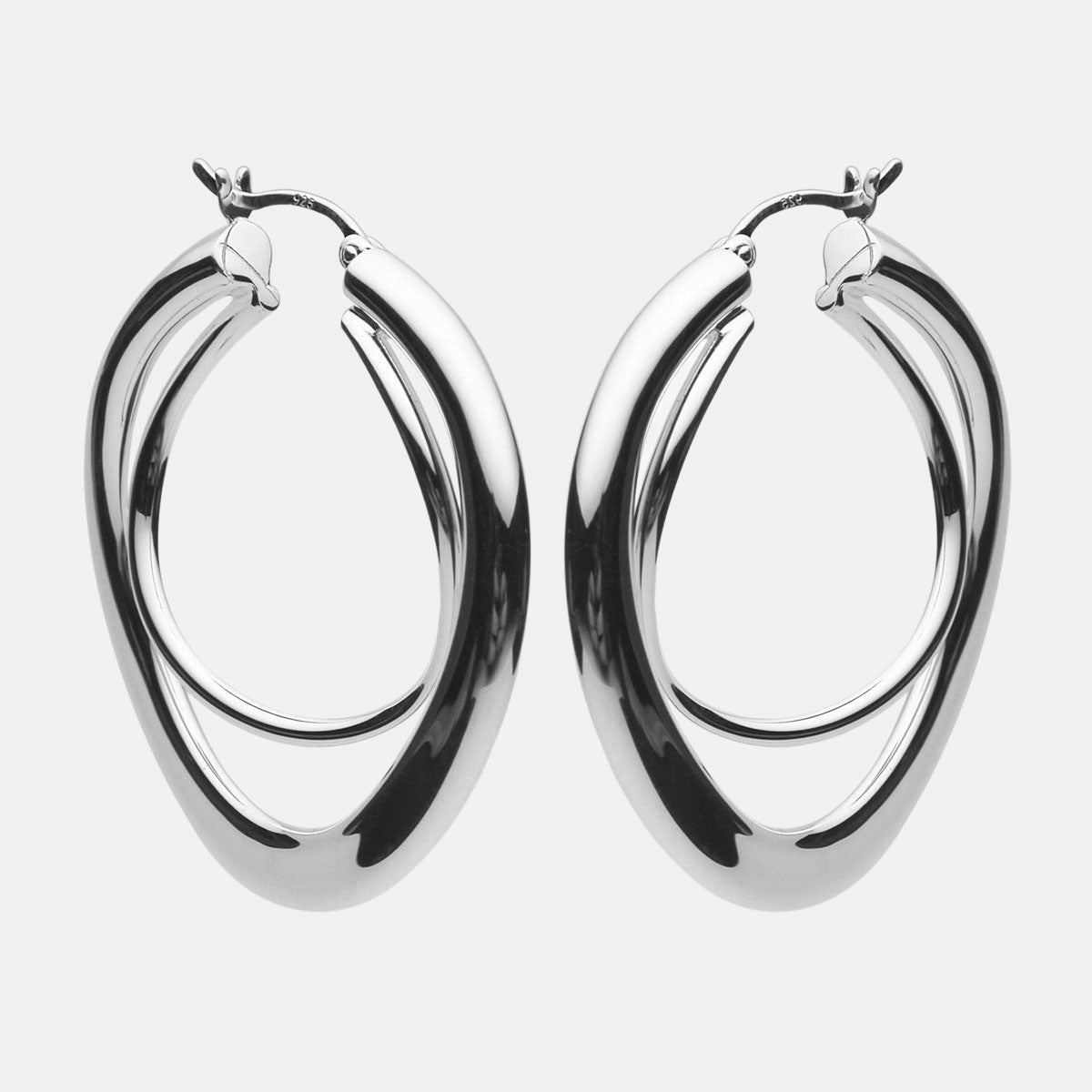 Sterling Silver Strudel Hoop