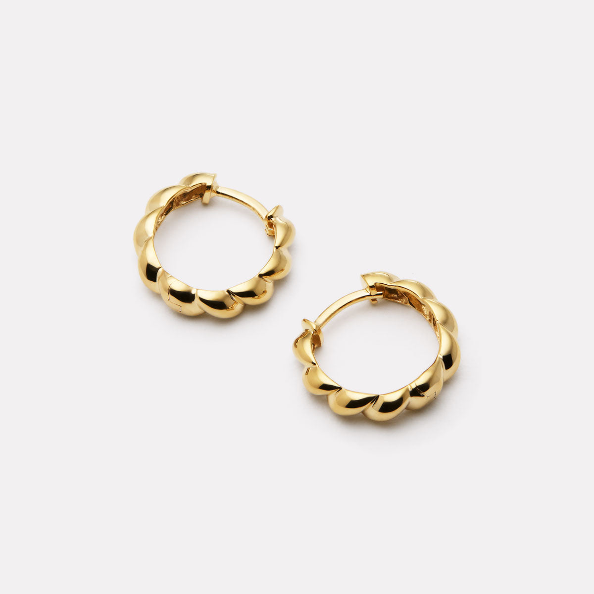 Yellow Gold Zippy Twist Huggie Earring