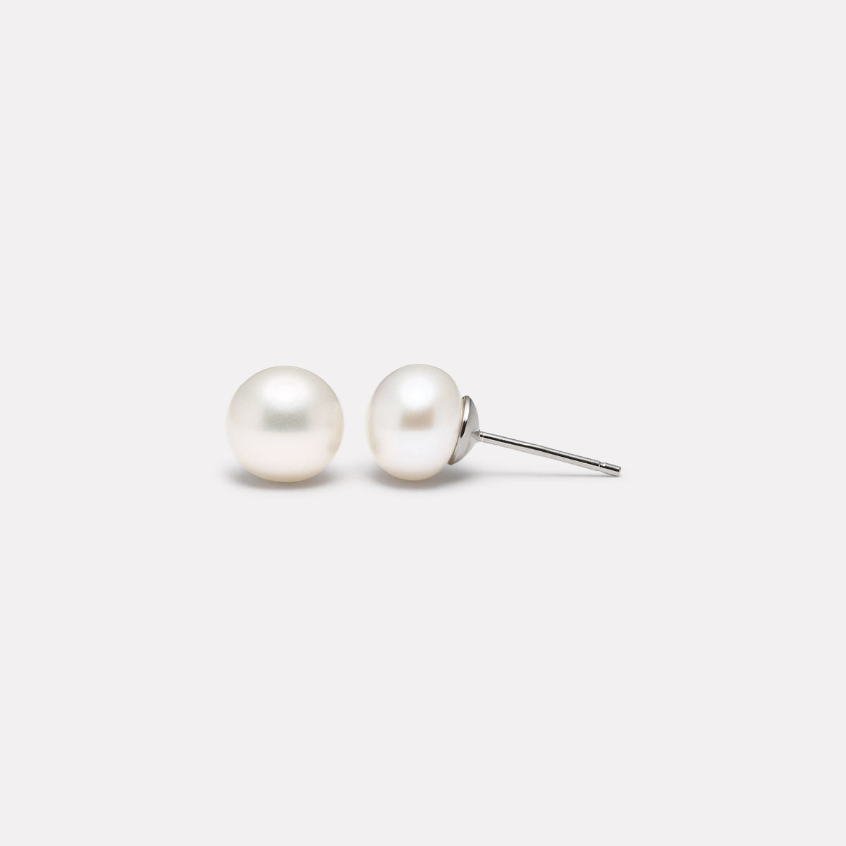 Medium Sterling Silver Luminosity Pearl Bridal Stud Earring