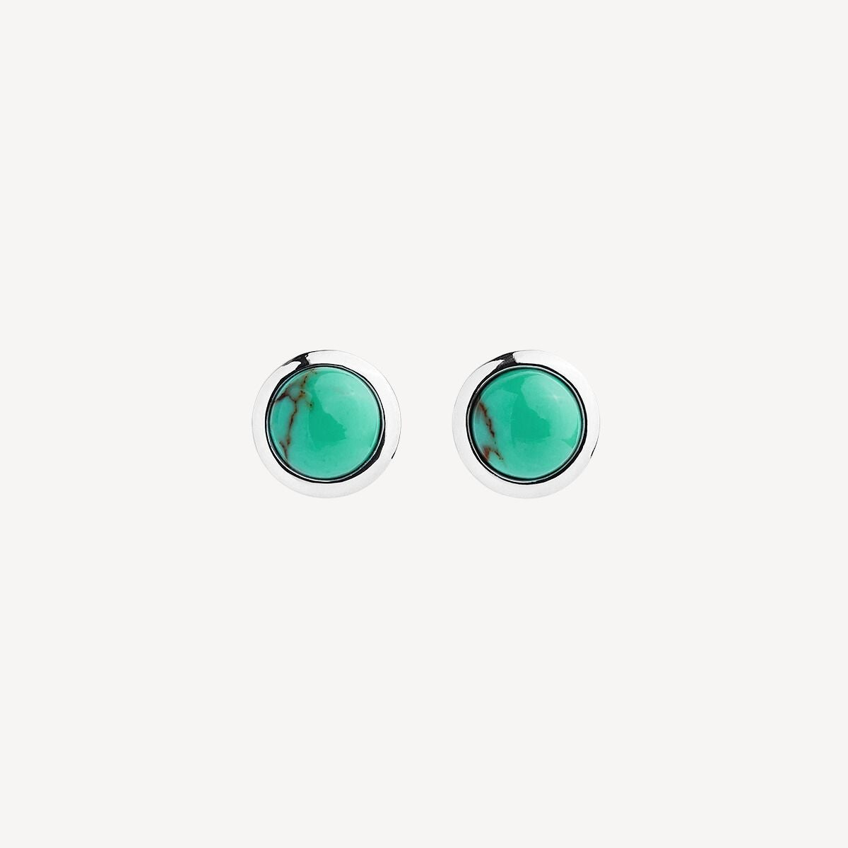 Sterling Silver Husk Turquoise Stud Earring