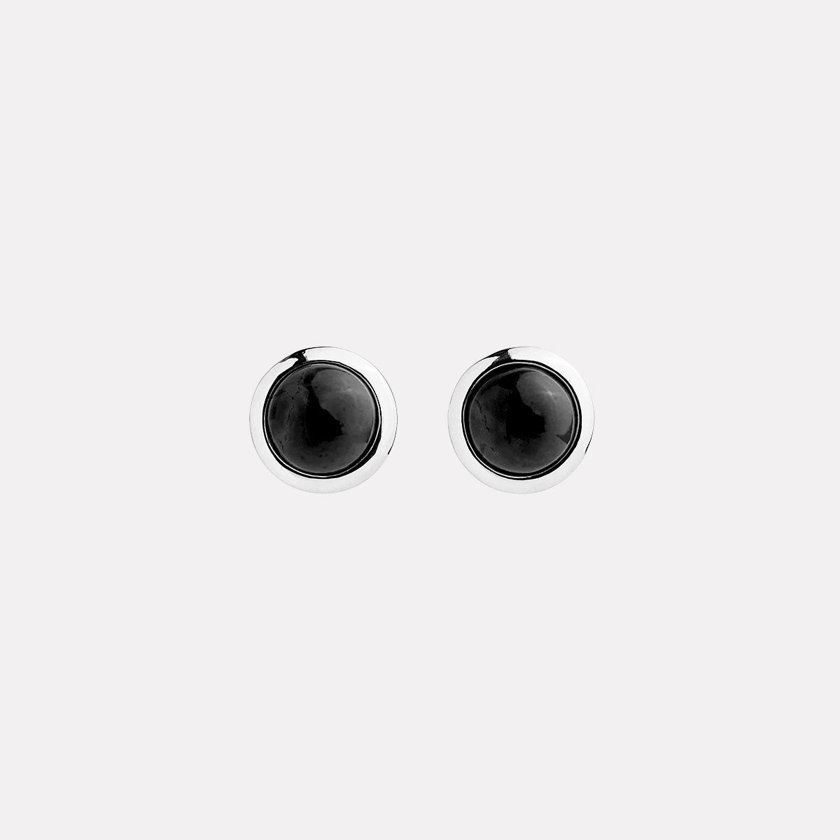 Sterling Silver Husk Onyx Stud Earring