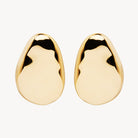 Yellow Gold Pebblestone Stud Earrings