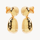 Yellow Gold Double Pebblet Stud Earrings