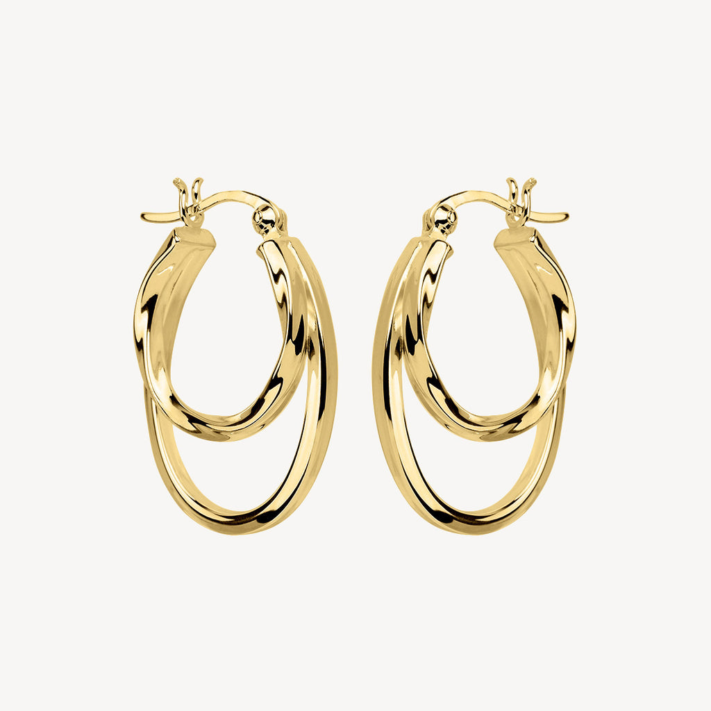 Yellow Gold Sea of Change Hoop Earrings