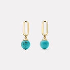 Yellow Gold The Enchantress Turquoise Drop Stud Earrings