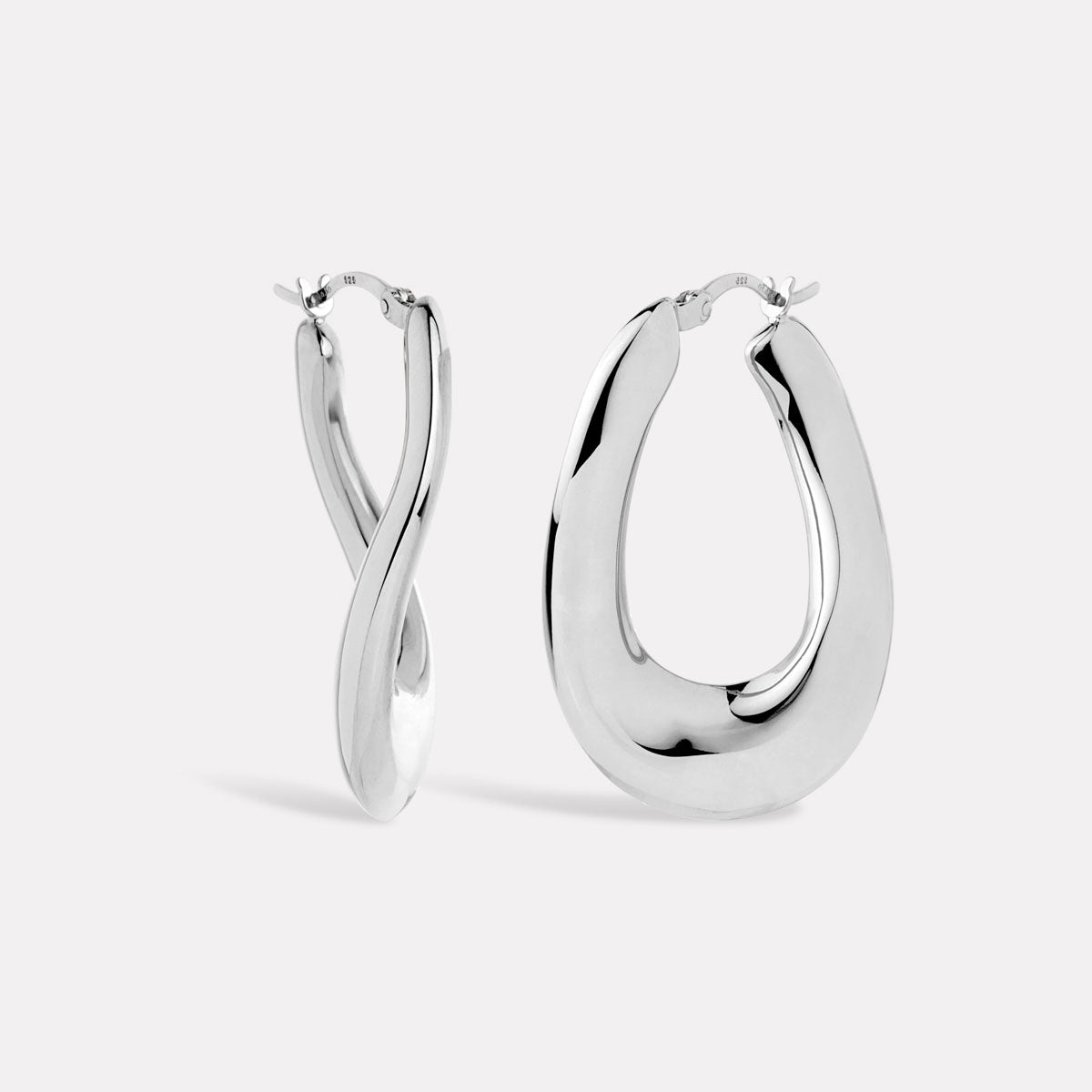 Sterling Silver Gravity Hoop Earrings