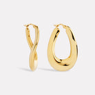 Yellow Gold Gravity Hoop Earrings