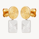 Sil Yell Gold Labyrinthe Two-Tone Earrings