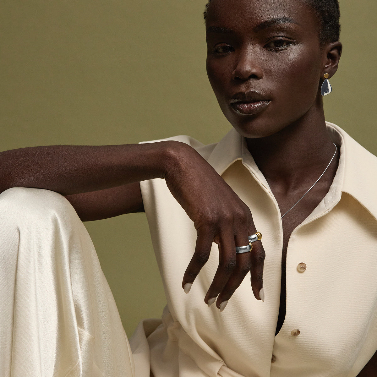 Papillon Two-Tone Stud Earrings