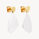 Sil Yell Gold Papillon Two-Tone Stud Earrings