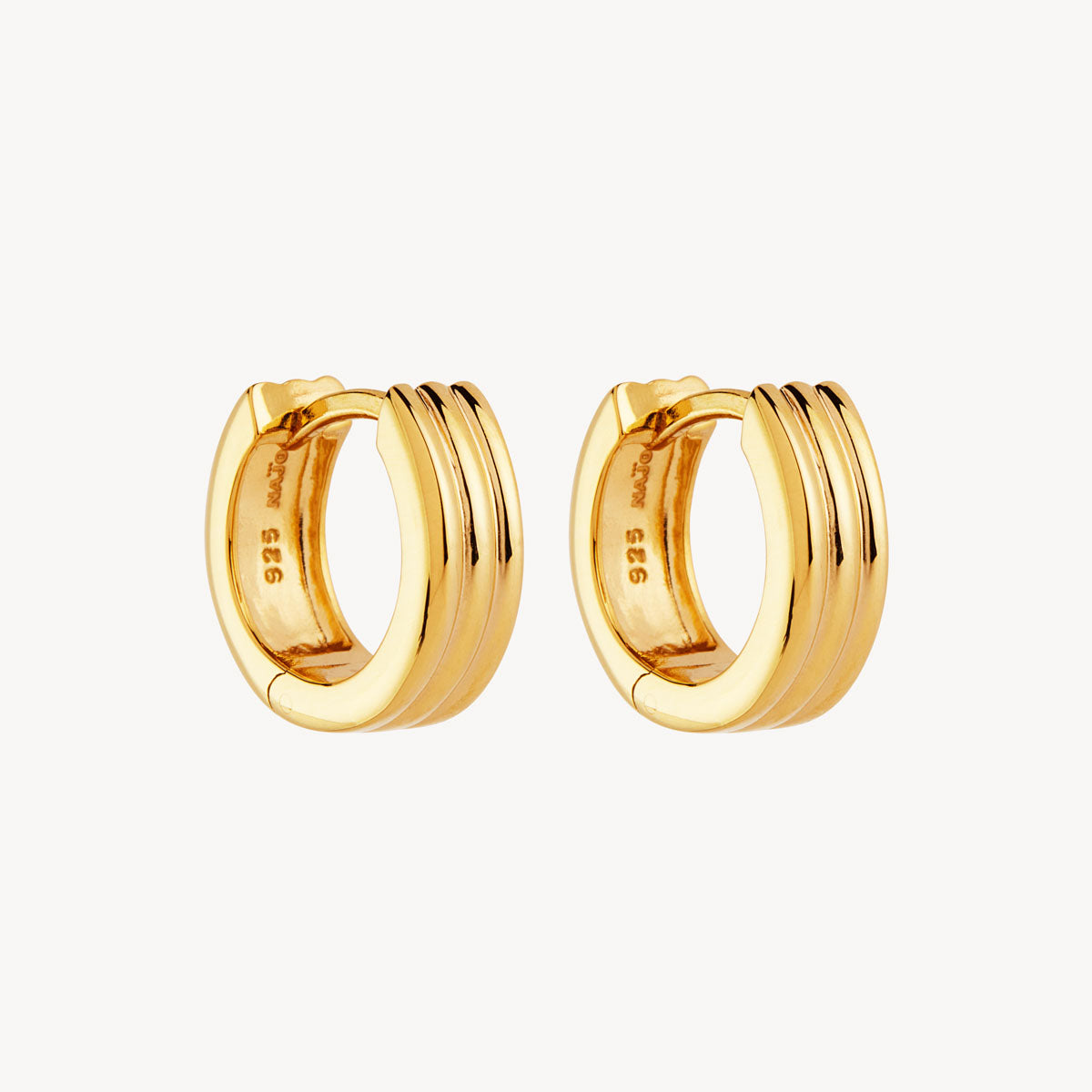 Yellow Gold Carrousel Huggie Earrings