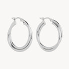 Sterling Silver Duet Hoop Earrings