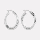 Sterling Silver Duet Hoop Earrings