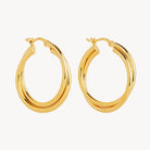 Yellow Gold Duet Hoop Earrings