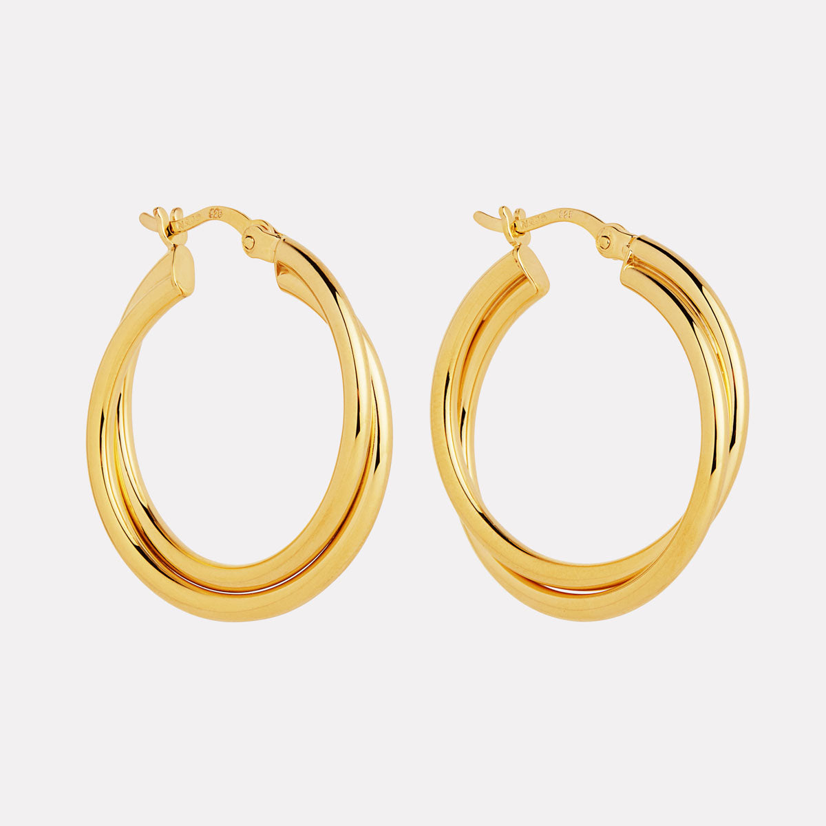 Yellow Gold Duet Hoop Earrings