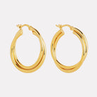Yellow Gold Duet Hoop Earrings