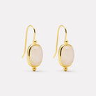 Yellow Gold Fleur Rainbow Moonstone Earrings