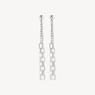 Sterling Silver Stardust Double Chain and Link Earrings