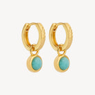 Yellow Gold Solace Yellow Gold Amazonite Huggie Earring