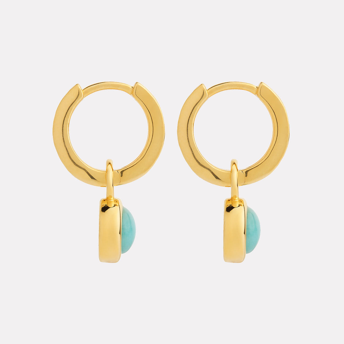 Solace Yellow Gold Amazonite Huggie Earring