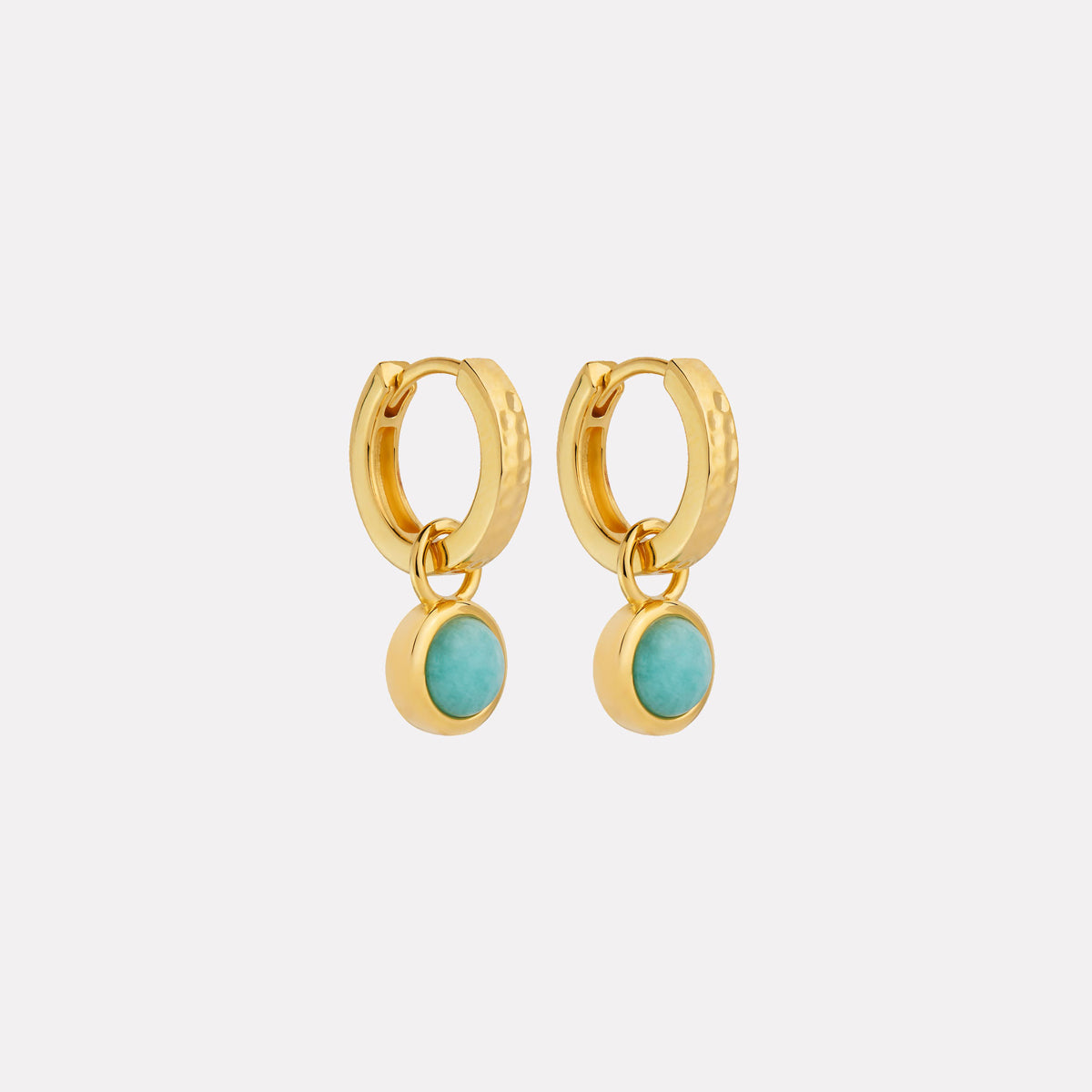 Yellow Gold Solace Yellow Gold Amazonite Huggie Earring