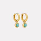 Yellow Gold Solace Yellow Gold Amazonite Huggie Earring