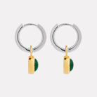 Solace 2-Tone Green Onyx Huggie Earring