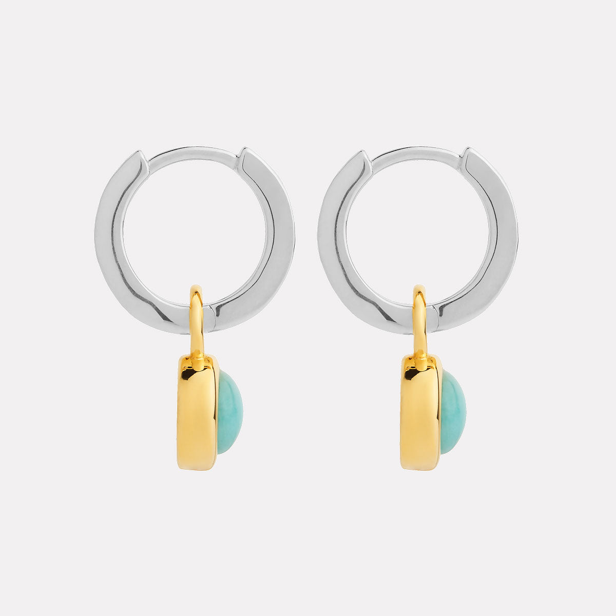 Solace 2-Tone Amazonite Huggie Earring
