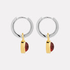 Solace 2-Tone Garnet Huggie Earring