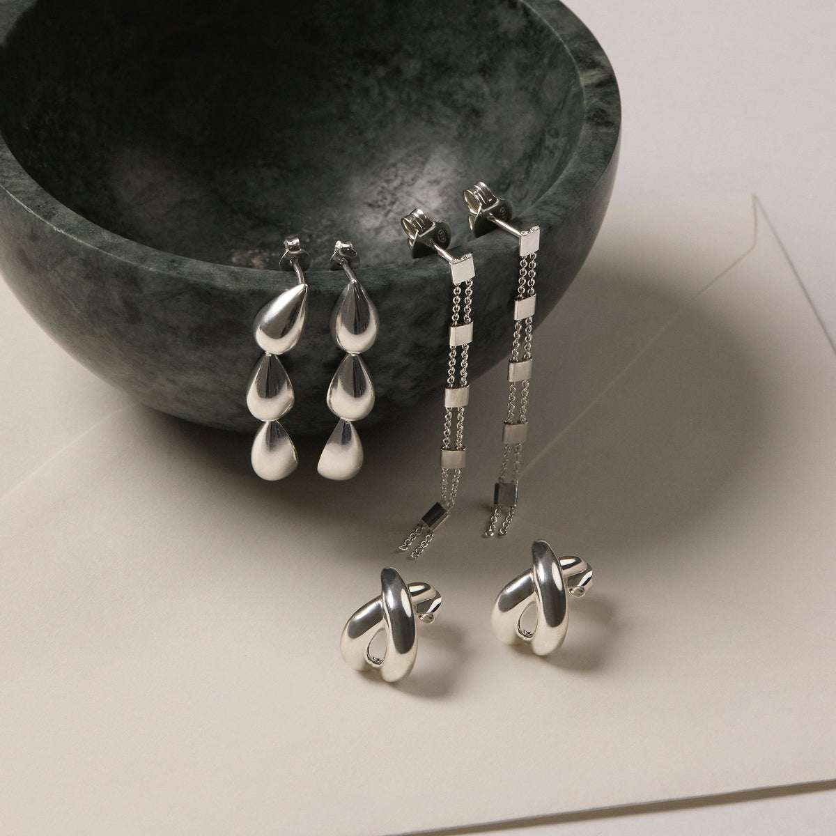 Liora Triple Drop Stud Earring