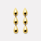 Yellow Gold Liora Triple Drop Stud Earring