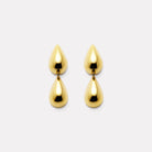 Yellow Gold Liora Double Drop Stud Earring