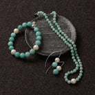 Sunset Amazonite & Pearl Earring
