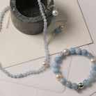 Sunset Aquamarine & Pearl Earring