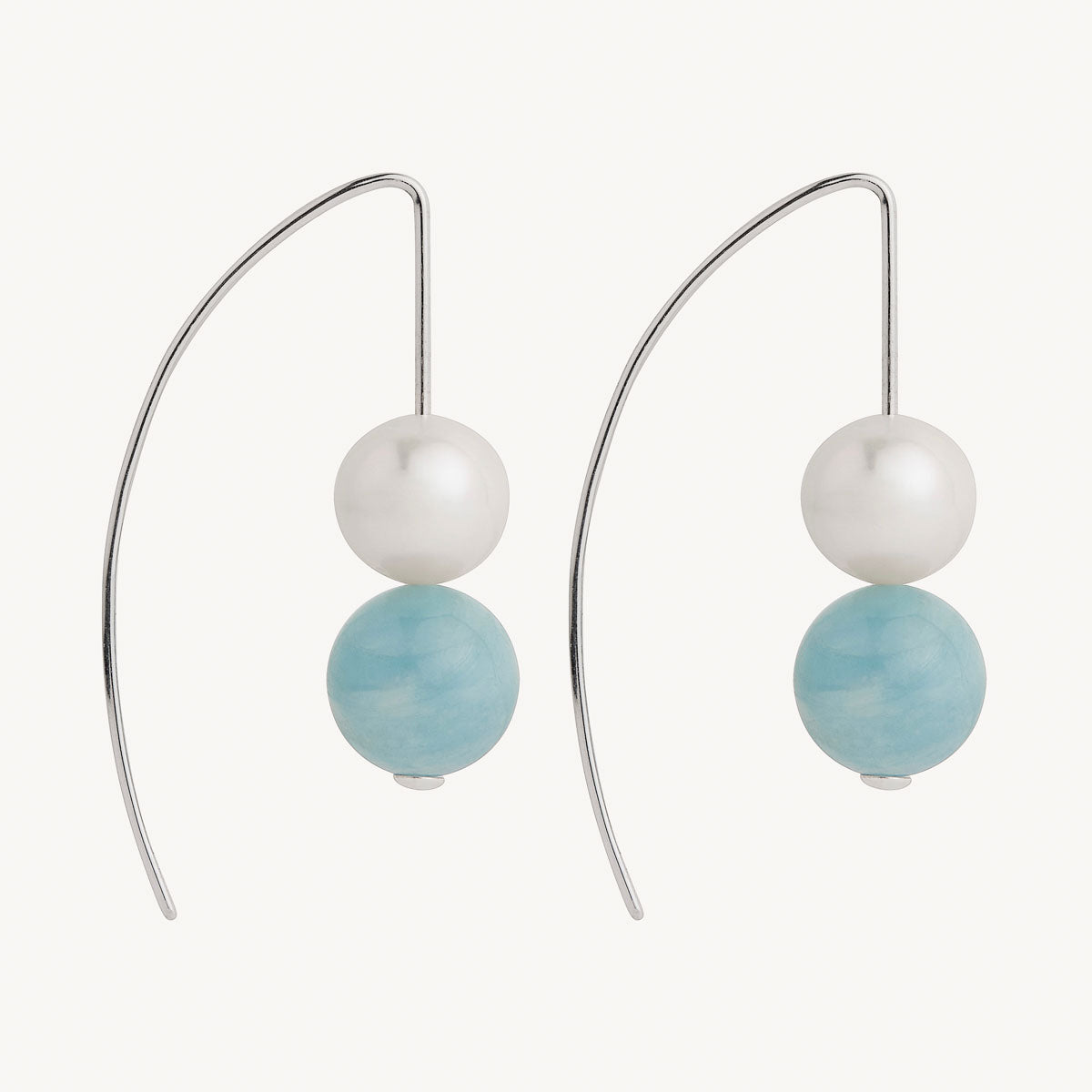 Sunset Aquamarine & Pearl Earring