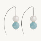 Sunset Aquamarine & Pearl Earring