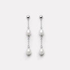 Tidal Whisper Double Pearl Earring