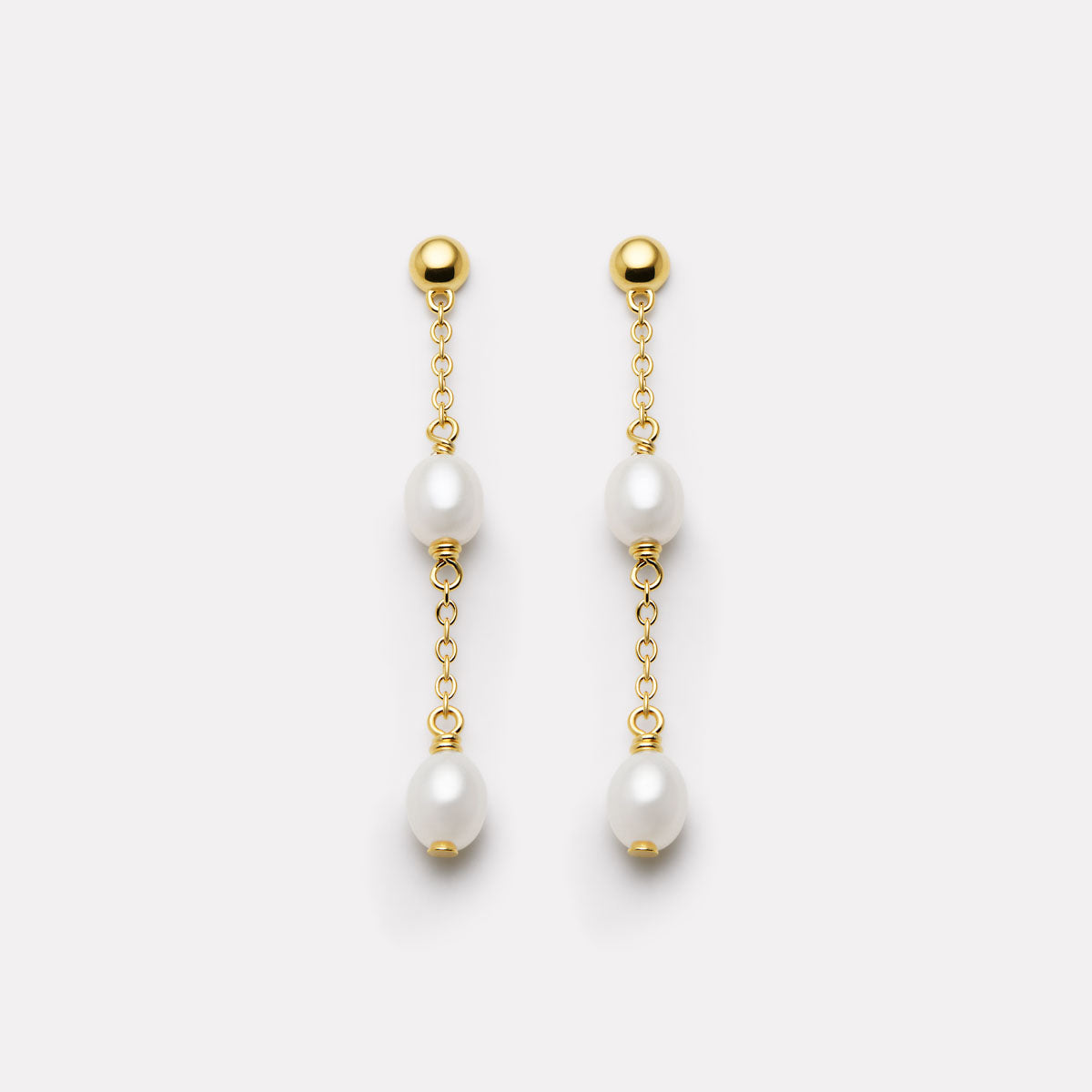 Tidal Whisper Double Pearl Earring