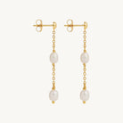 Tidal Whisper Double Pearl Earring