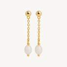 Yellow Gold Tidal Whisper Single Pearl Earring