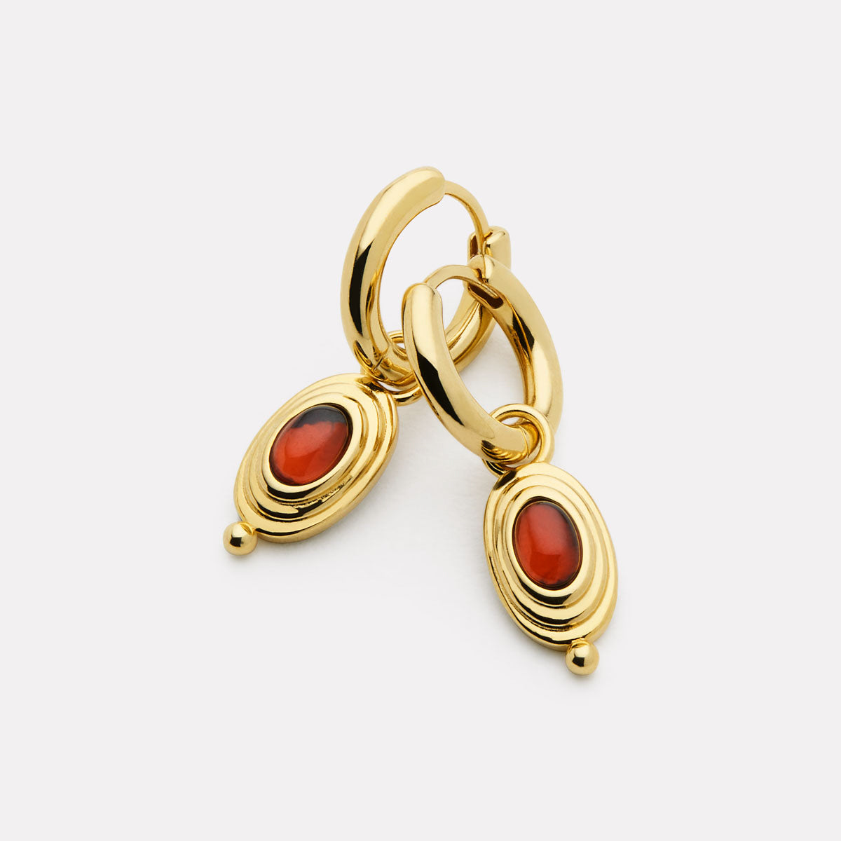 Sterling Silver Horizon Garnet Earrings