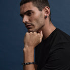 Torque Men's Reversible Carbon Fibre and Steel Earring