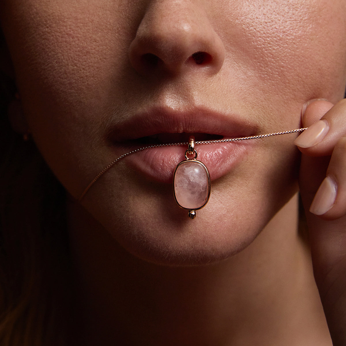 Fleur Rose Quartz Pendant