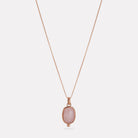Rose Gold Fleur Rose Quartz Pendant