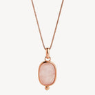 Sil Yell Gold Fleur Rose Quartz Pendant