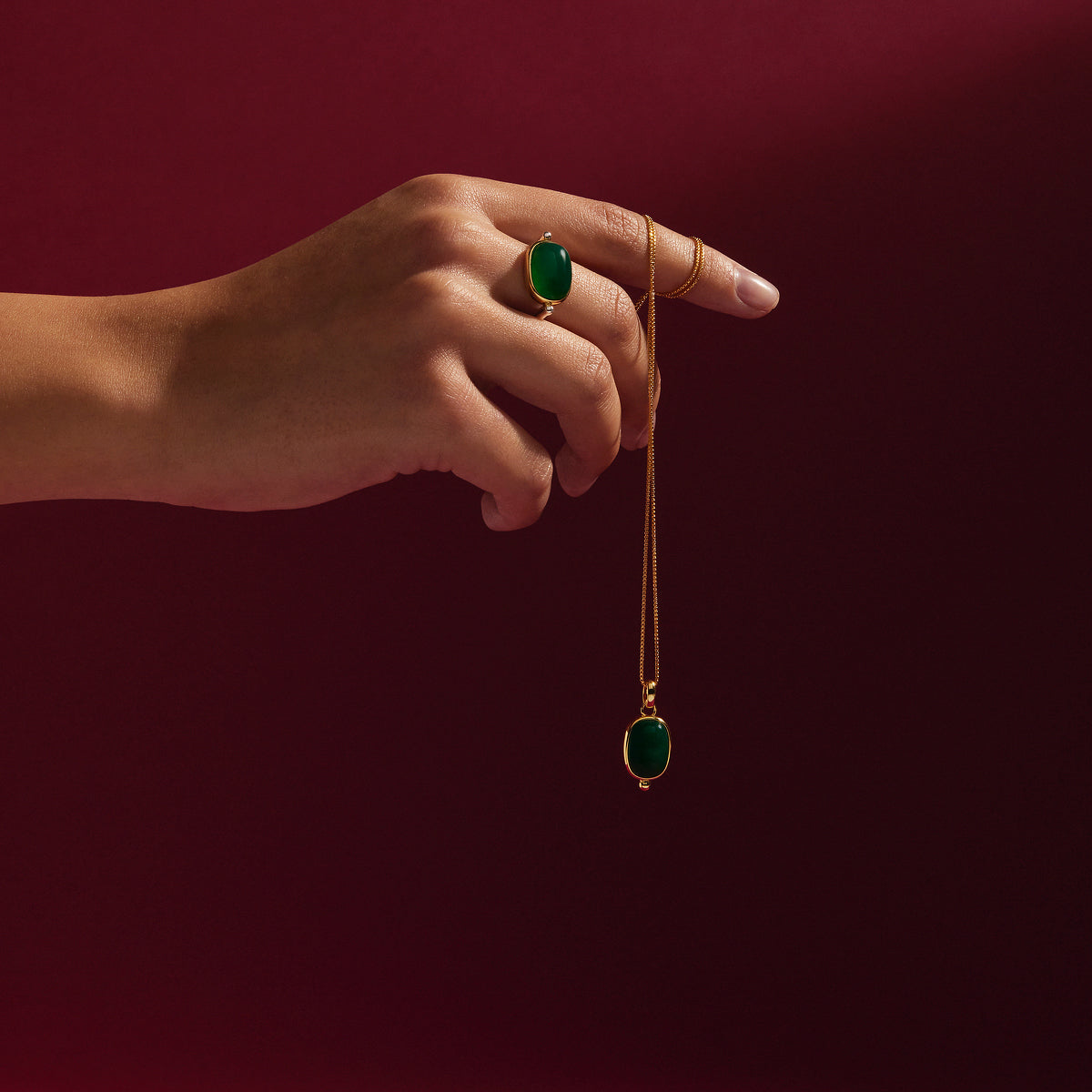 Fleur Green Onyx Pendant