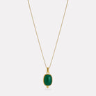 Sil Yell Gold Fleur Green Onyx Pendant