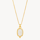 Sil Yell Gold Fleur Rainbow Moonstone Pendant