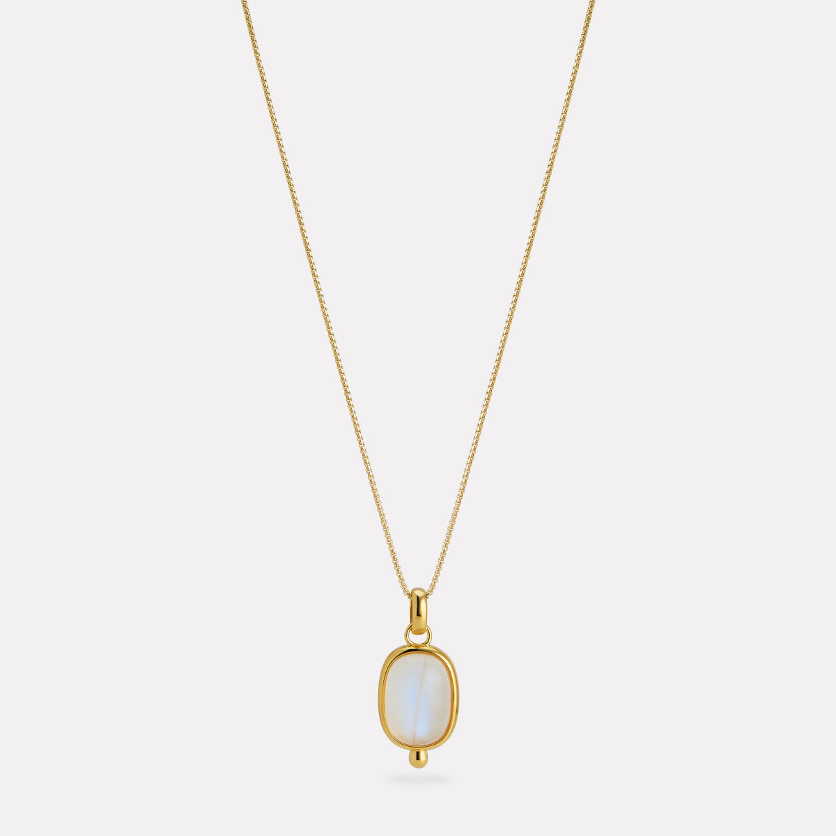 Sil Yell Gold Fleur Rainbow Moonstone Pendant