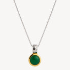 Sil Yell Gold Solace 2-Tone Green Onyx Necklace